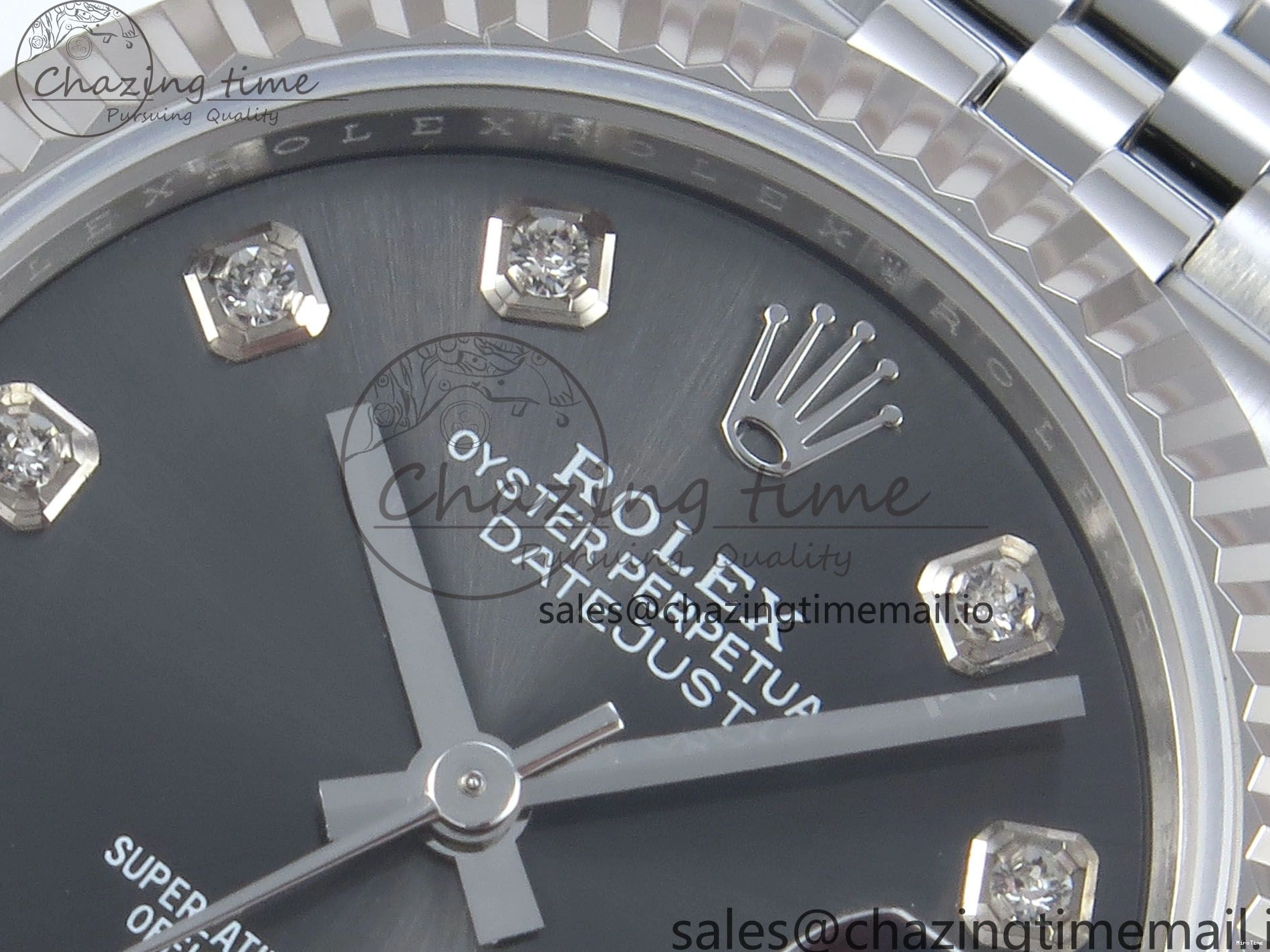MiroTime 0304 DateJust 31 278274 ARF 1:1 Best Edition 904L Steel Gray Diamonds Dial on SS Jubilee Bracelet ETA OnTrend 541